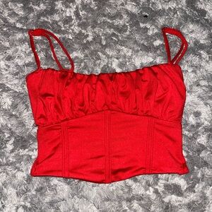 Vanilla sky red tie back top
